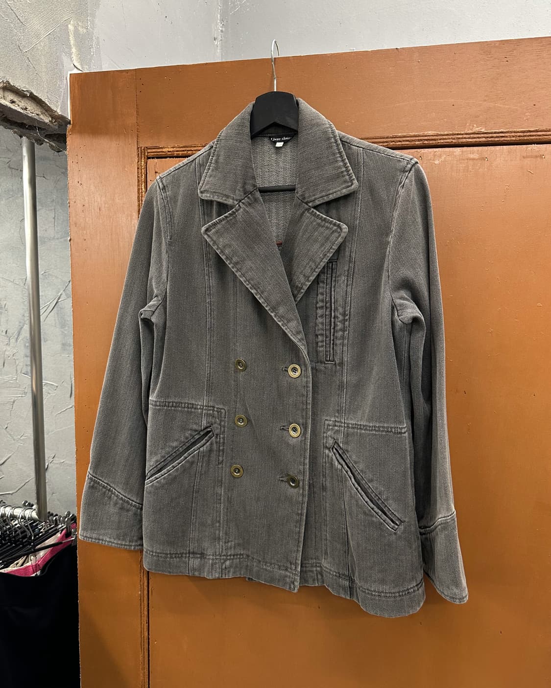 slash pocket grey denim blazer 상품이미지6