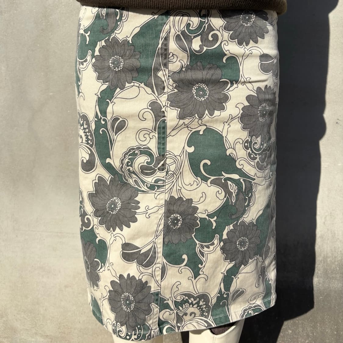 플라워 패턴 미디스커트 상품이미지1