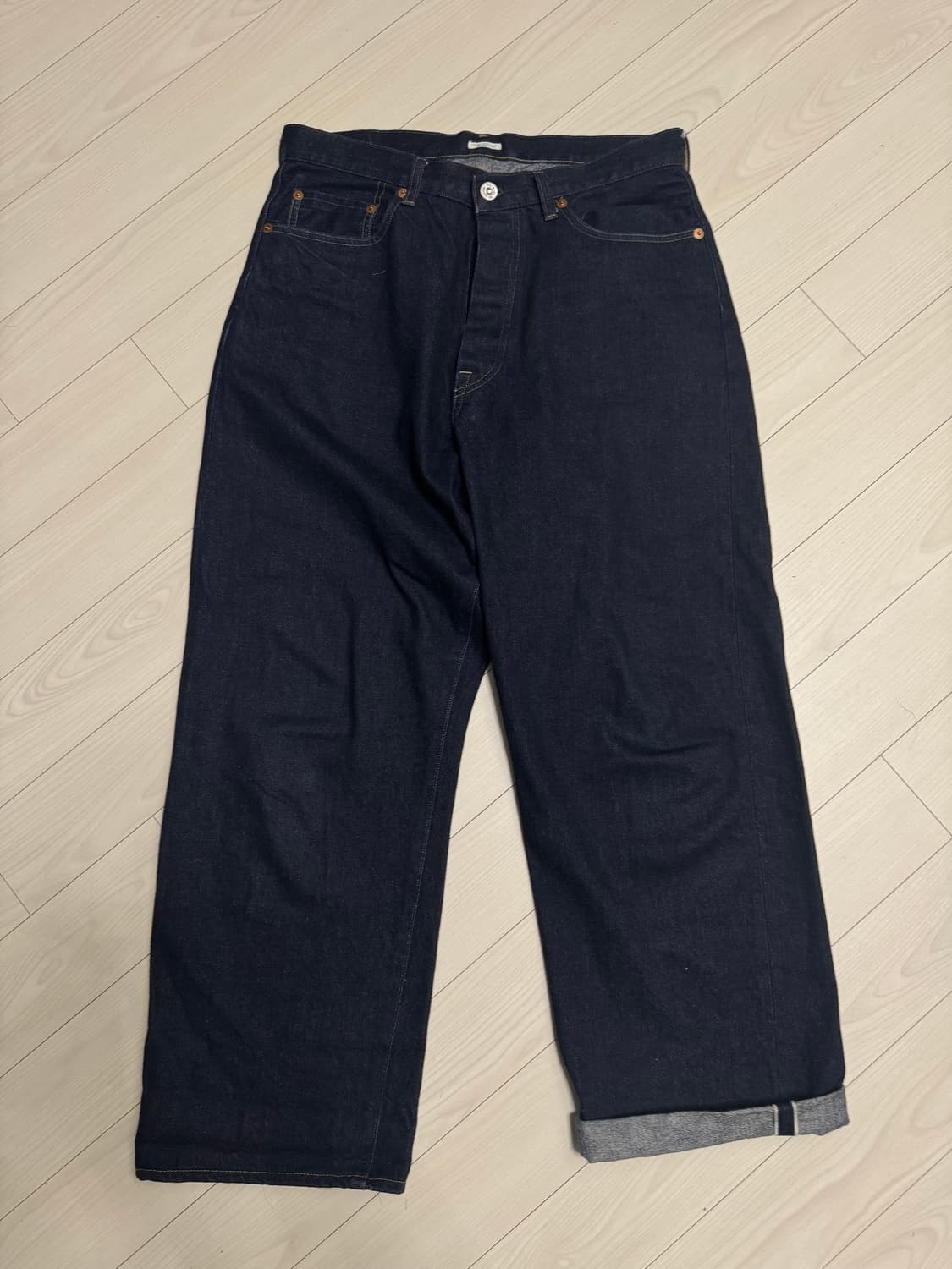 피그벨 메이커스 pm302 클래식 레귤러핏 인디고 데님 상품이미지5