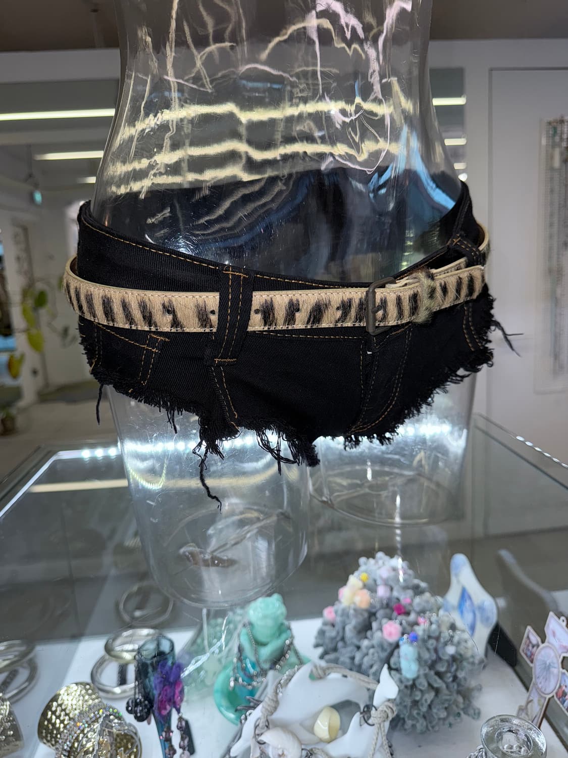 zebra thin fur belt 상품이미지2