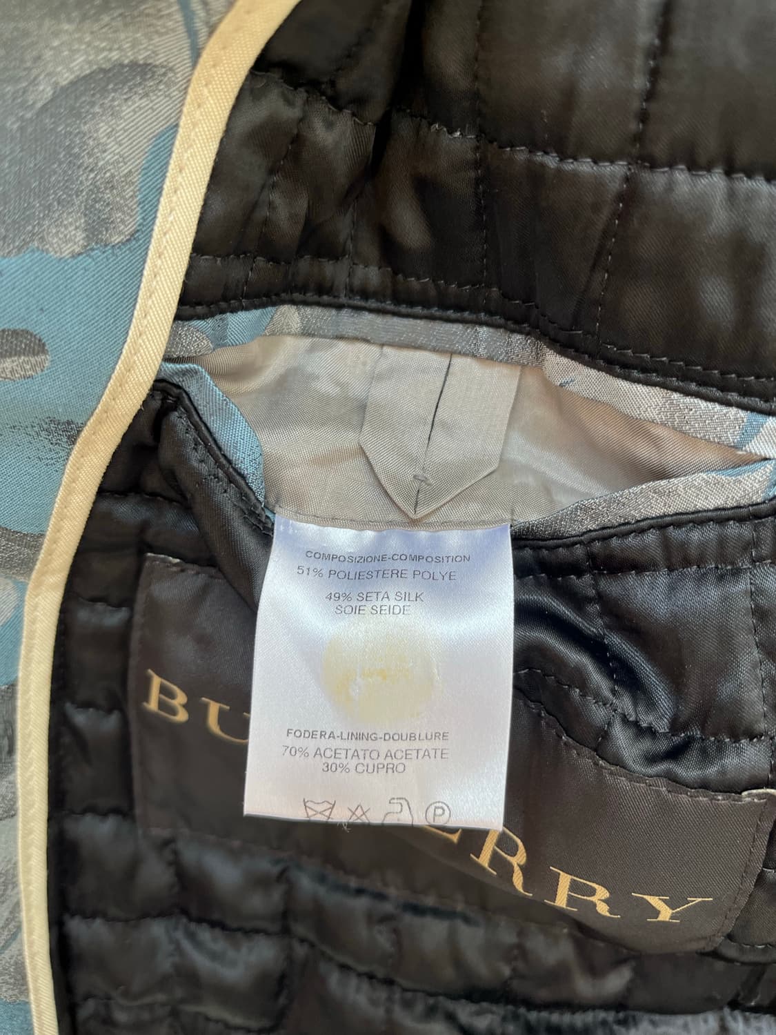 버버리 프로섬 블루 그레이 나뭇잎 패턴 트렌치코트 66(L) 상품이미지7