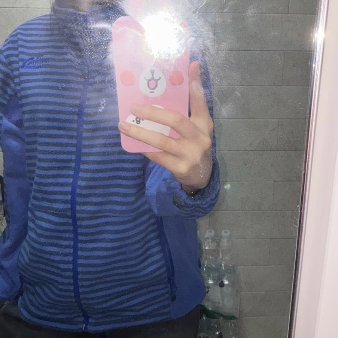 노스페이스 스트라이프 후리스 블루 상품이미지1