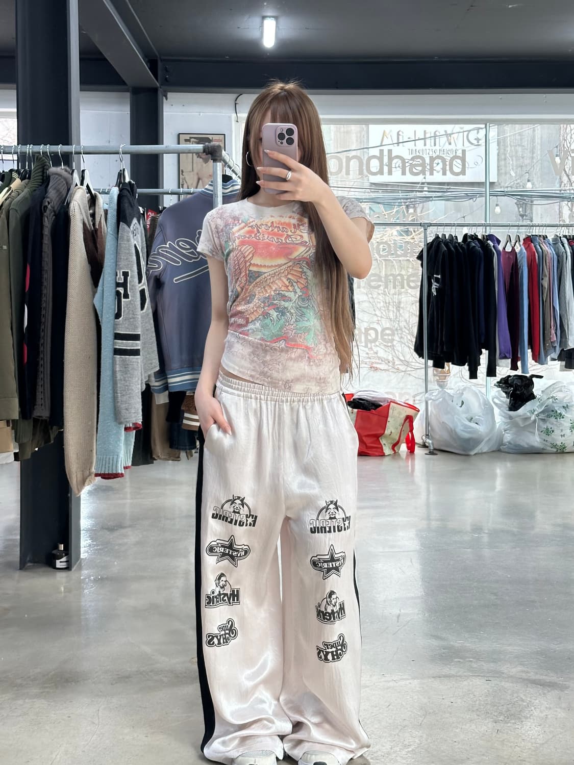 히스테릭글래머 새틴 트랙팬츠 데드스탁 상품이미지2