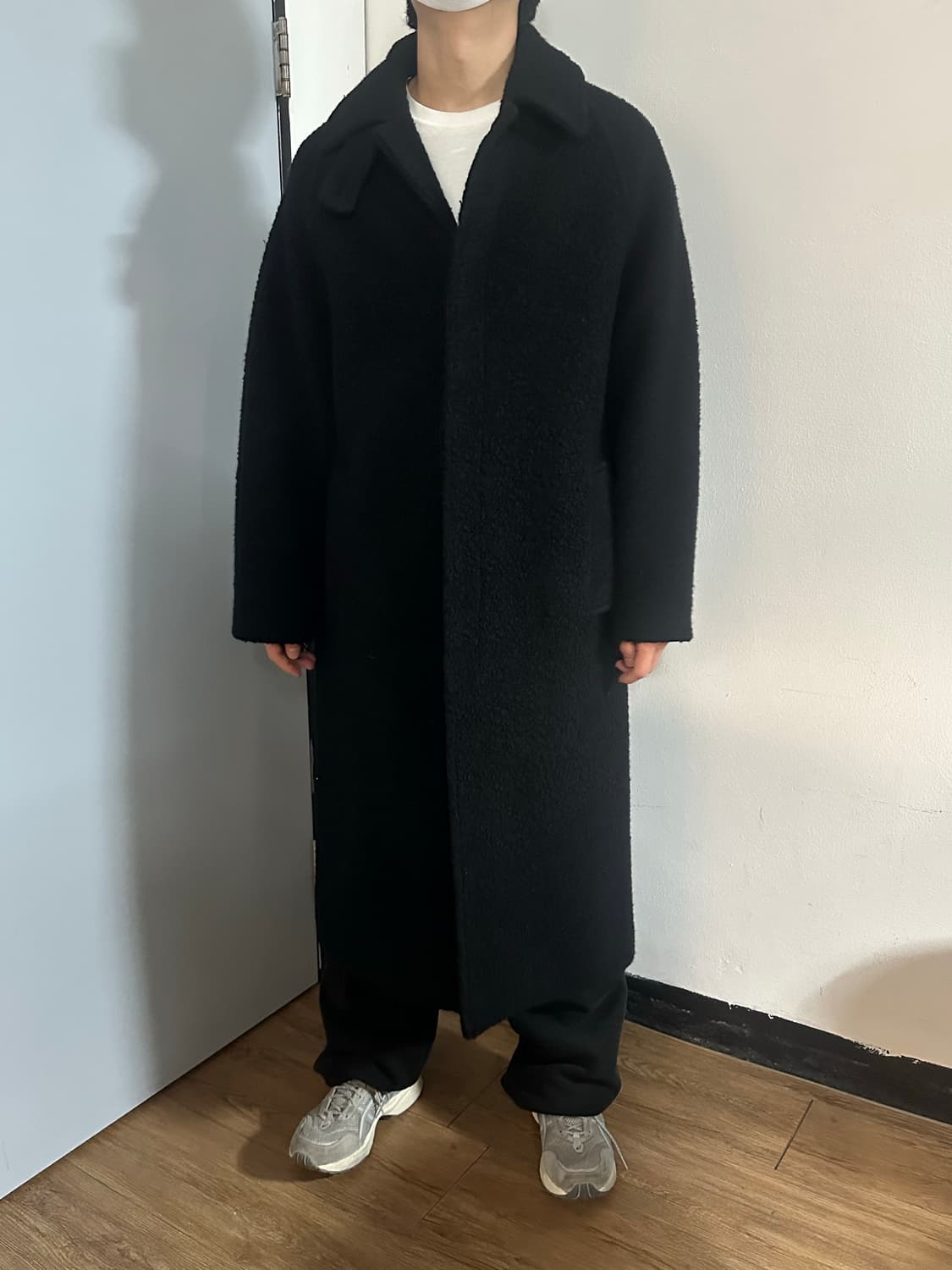 누아클레 울 부클 발마칸 코트 블랙  상품이미지3