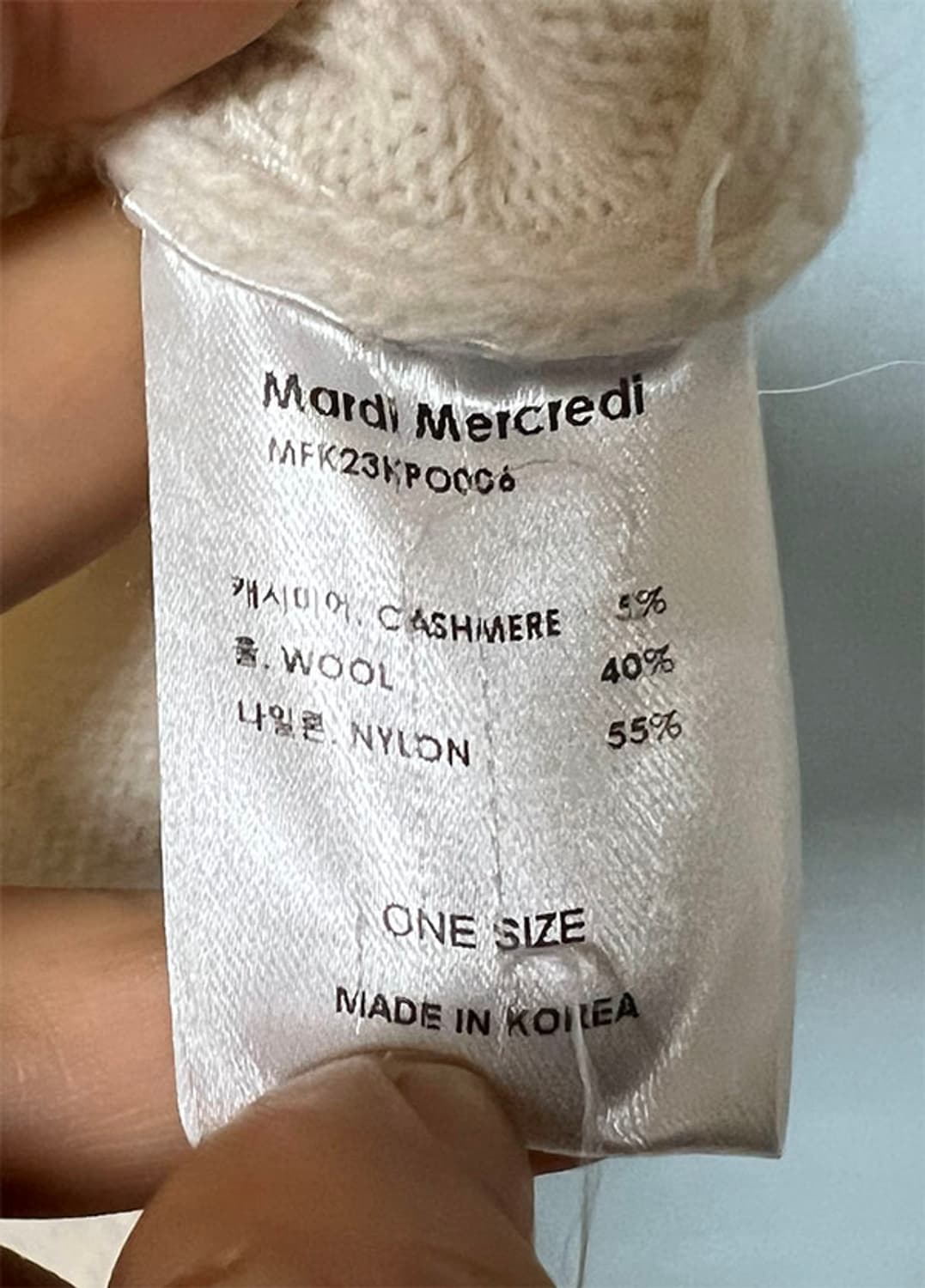 마르디메크르디 여자 캐시미어 니트 프리 M 95 66 상품이미지5