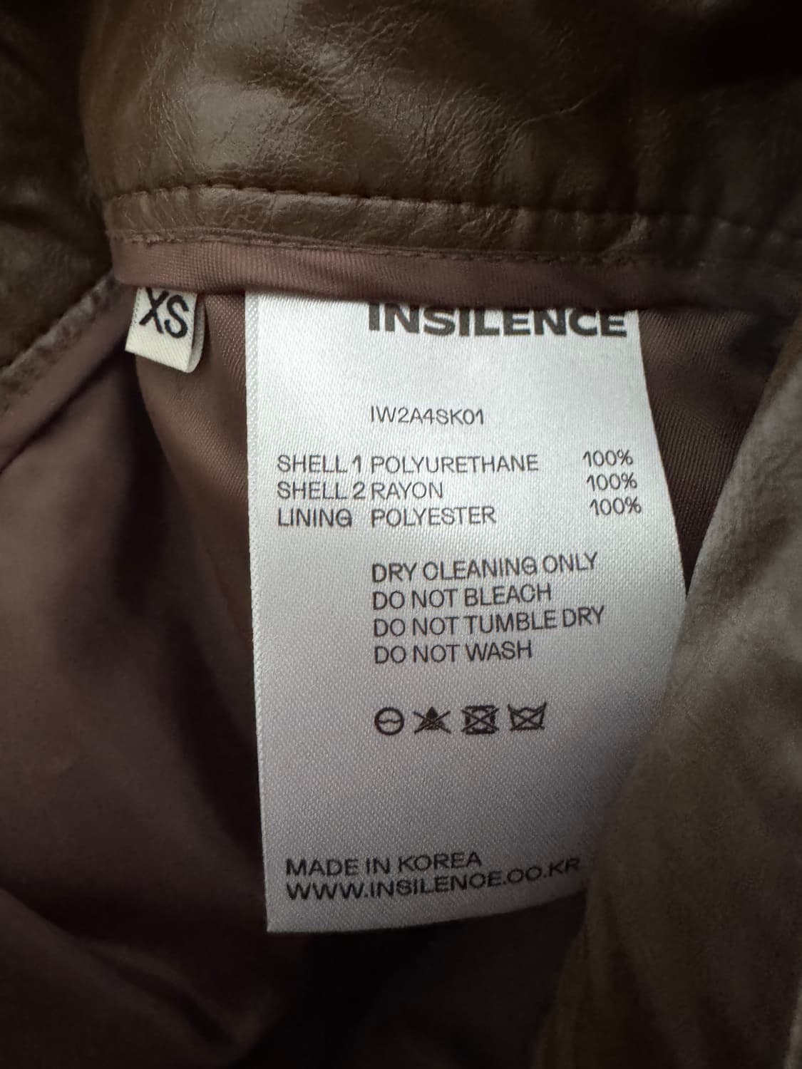 인사일런스 우먼 페이크 레더 락시크 스커트 상품이미지4