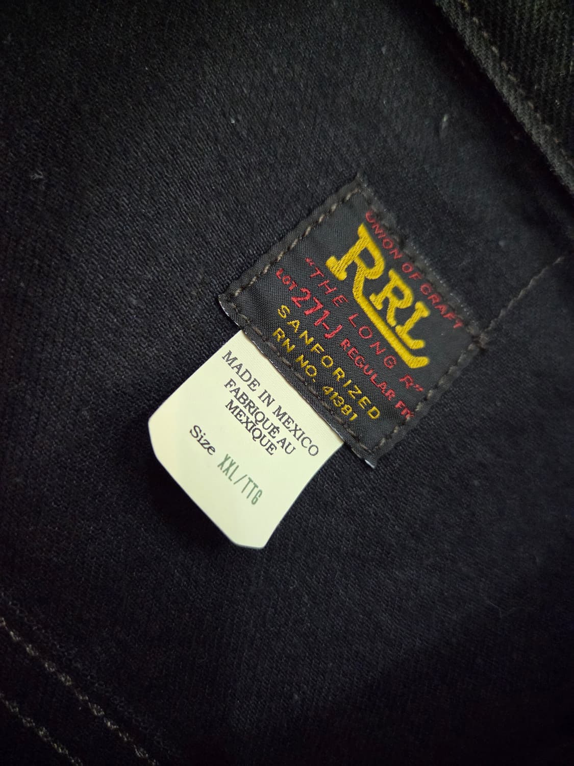 RRL 더블알엘 LOT 271 데님자켓 블랙 XXL 상품이미지4
