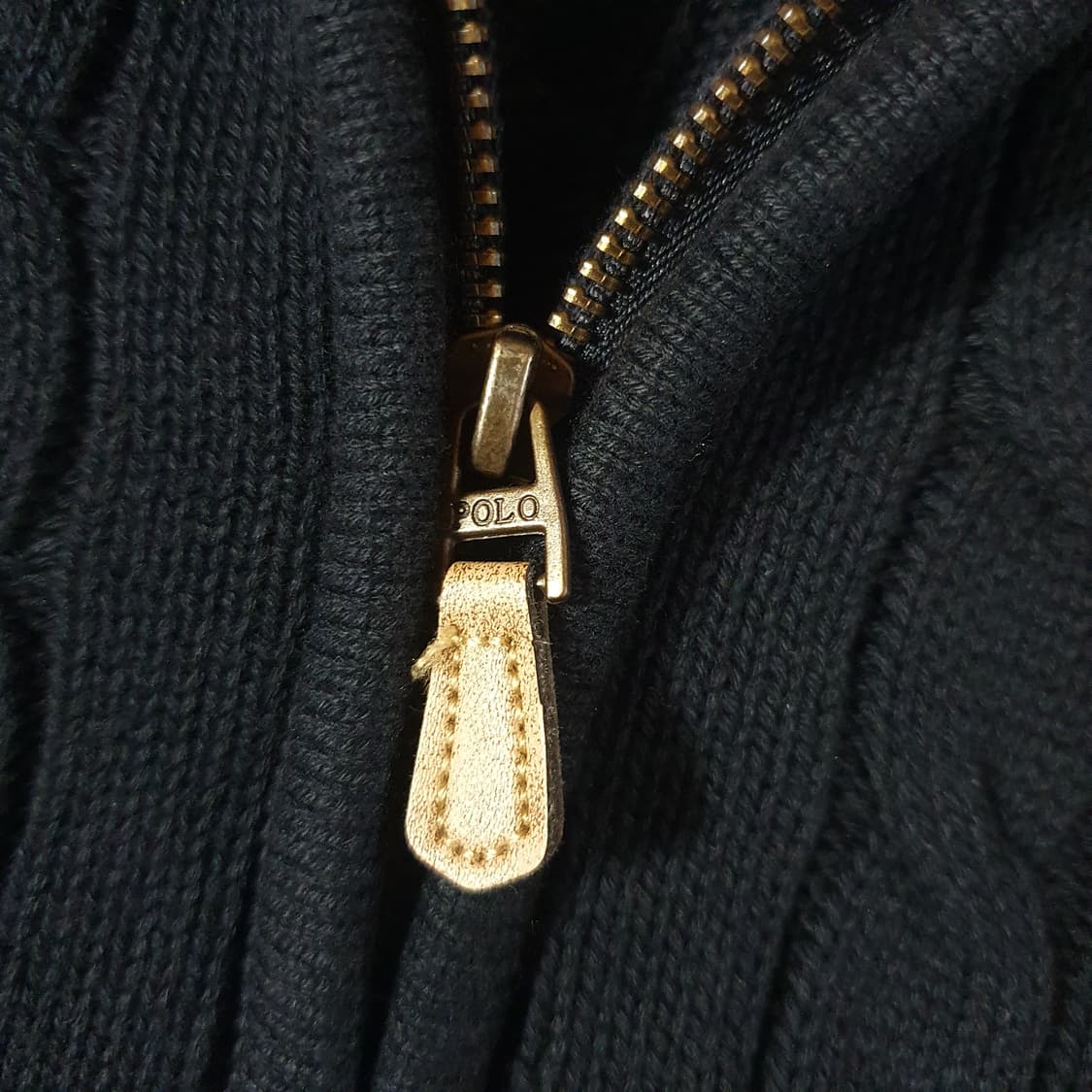 폴로 여성 코튼 케이블 반집업 니트 M 다크네이비 상품이미지4