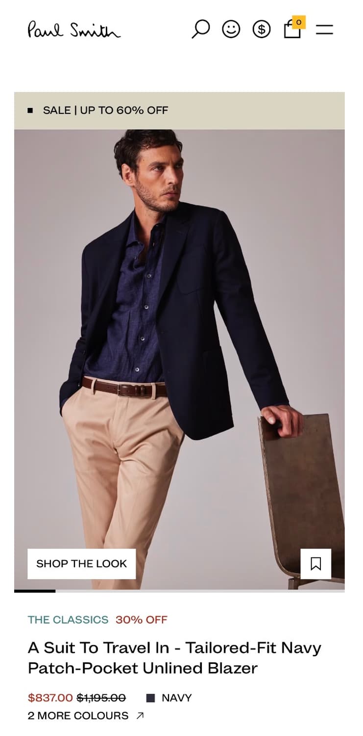 폴스미스 울 캐시미어 수트 셋업 상품이미지1