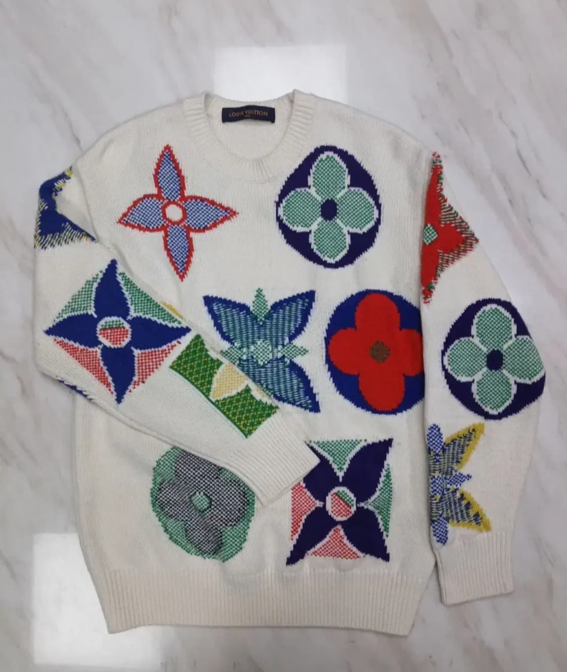 루이비통 남성 여성공용 멀티컬러 플라워 니트 S 사이즈  상품이미지3