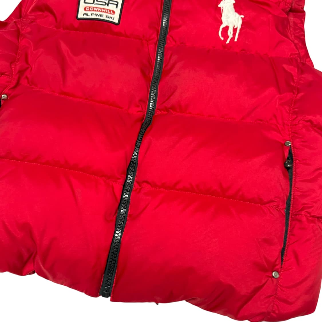 폴로 성조기 빅포니 패딩조끼 레드 상품이미지5