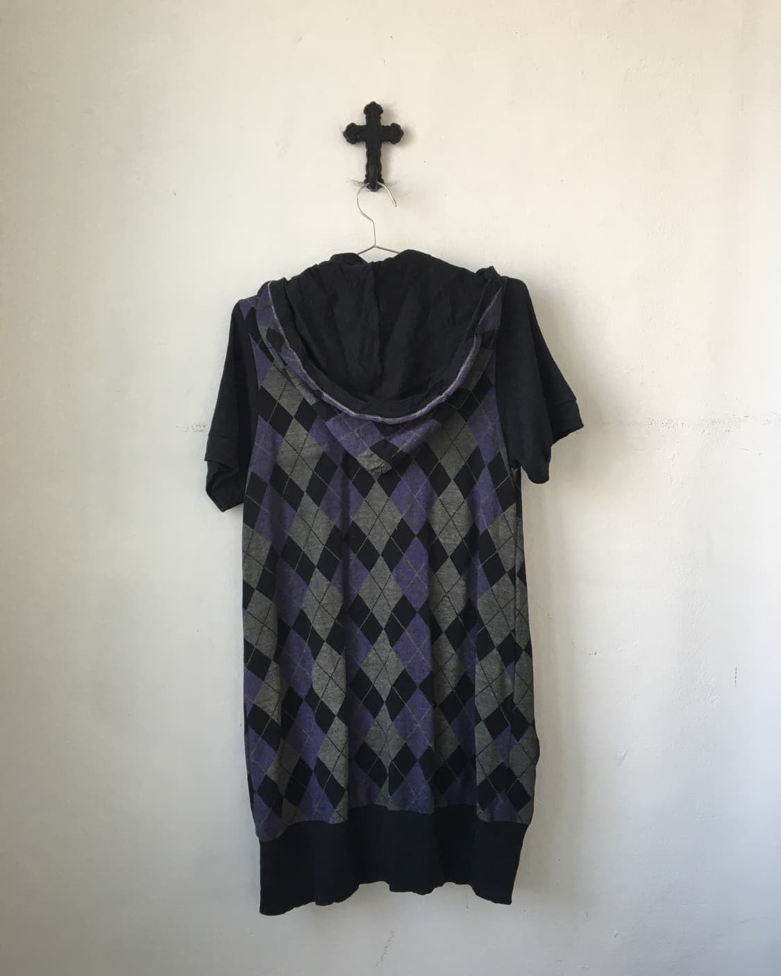 Argyle pattern hood cardigan 상품이미지3