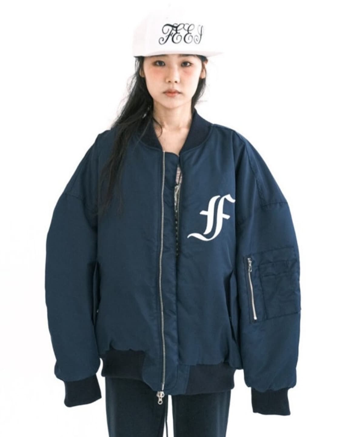 샵페어리 봄버자켓 네이비 상품이미지1