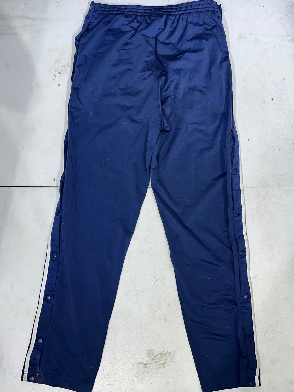 90s 아디다스 네이비 와이드 스냅 버튼 추리닝 바지 트레이닝 댄스 팬츠 상품이미지5