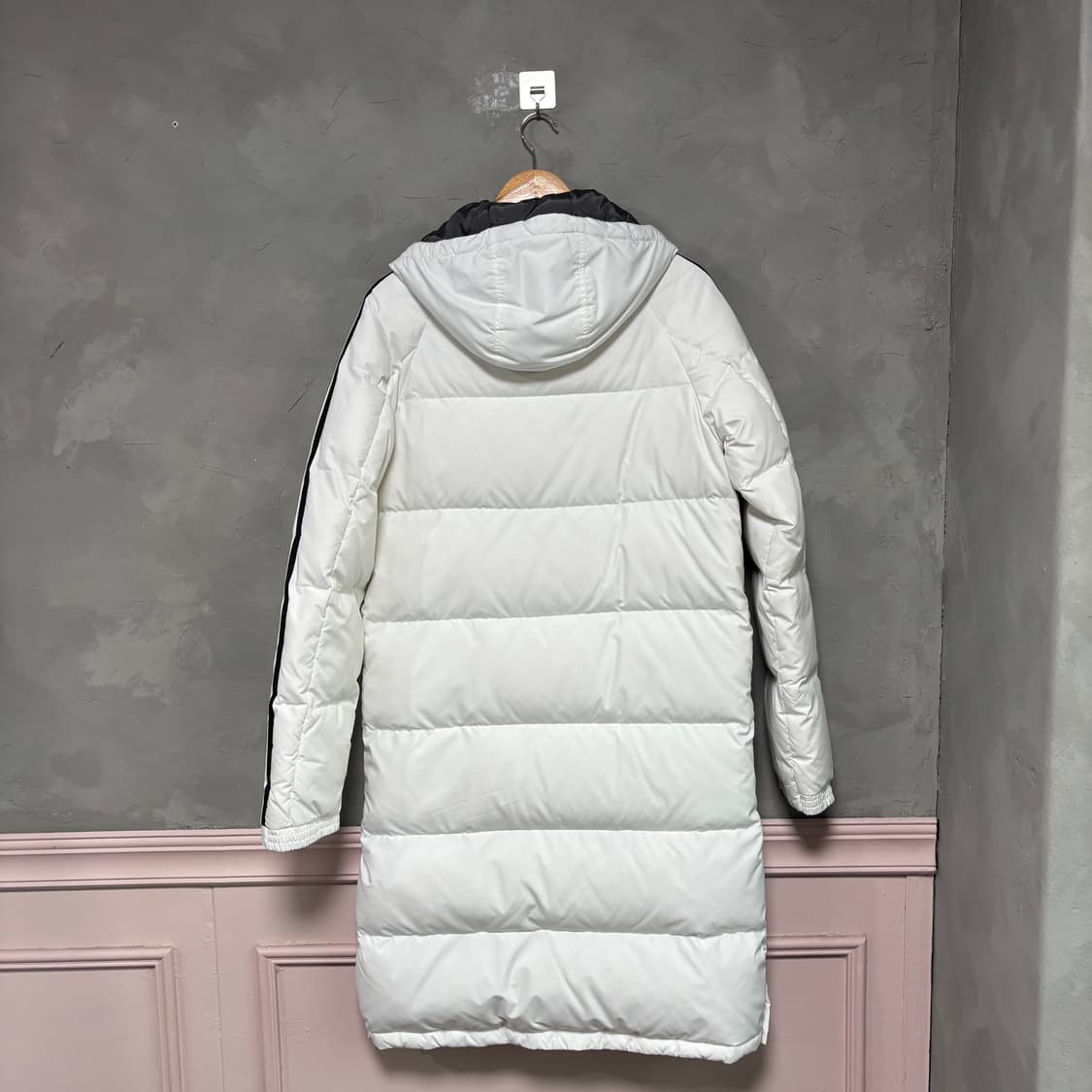 아디다스 삼선 덕다운 롱패딩 화이트 상품이미지4