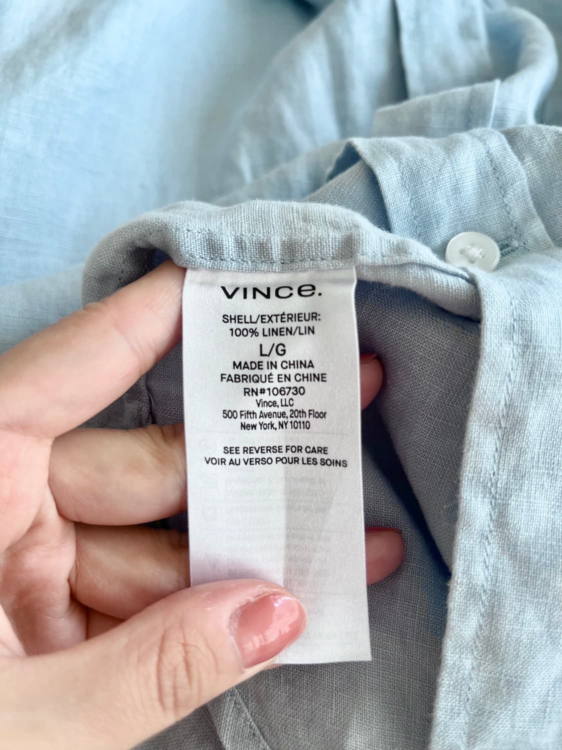 L) 새상품 빈스 VINCE 클래식핏 린넨 100 반팔 셔츠 상품이미지6