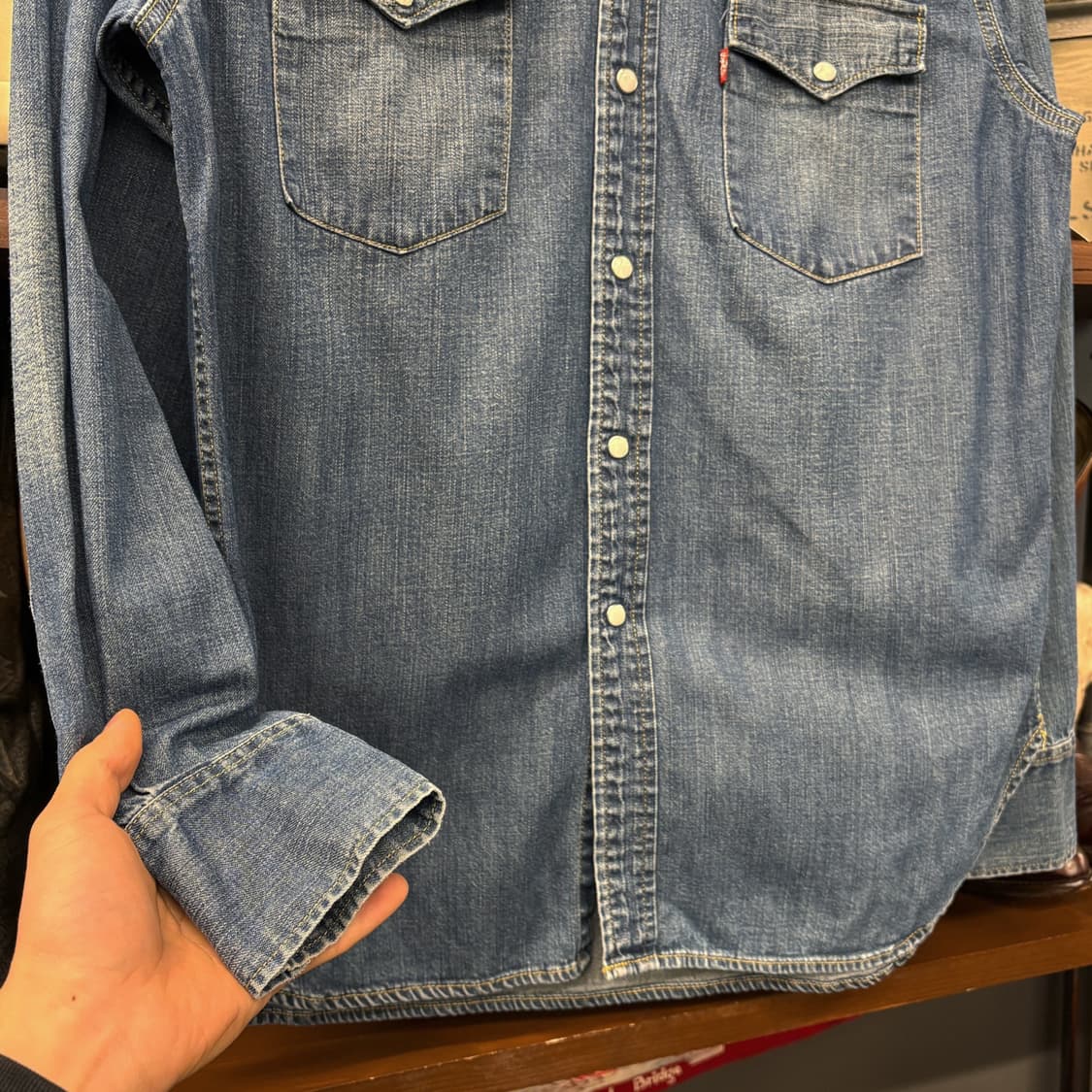 00s 리바이스 레드탭 요크컷 웨스턴 포켓 데님셔츠 N446 상품이미지4