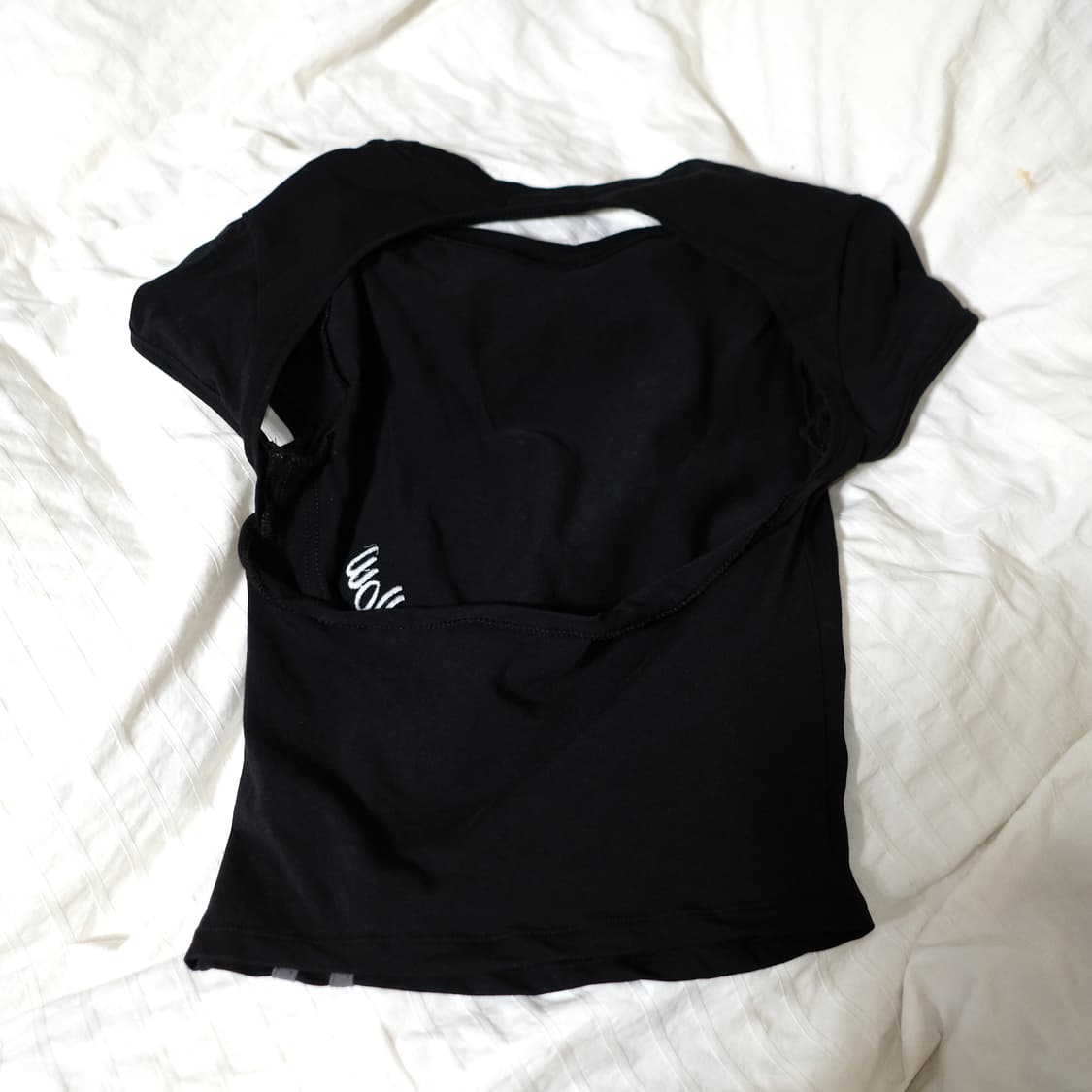 플리즈노팔로우 백리스 탑 블랙 상품이미지5