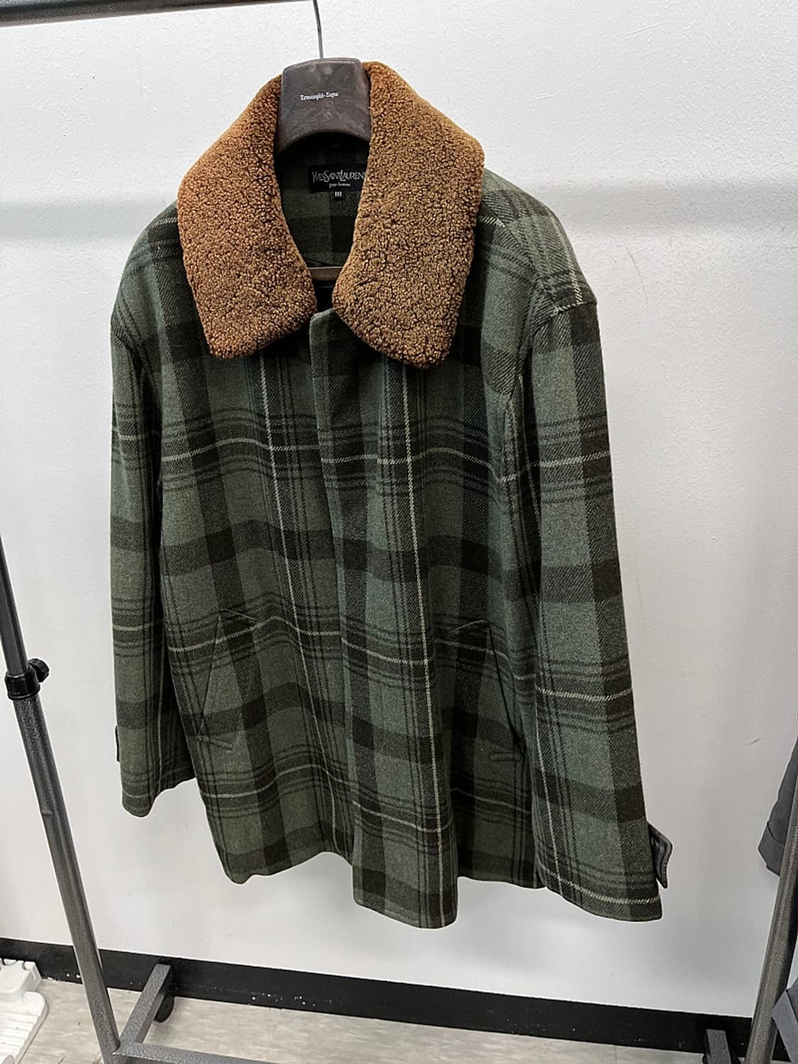 110) 입생로랑 시어링 체크 울코트  상품이미지1