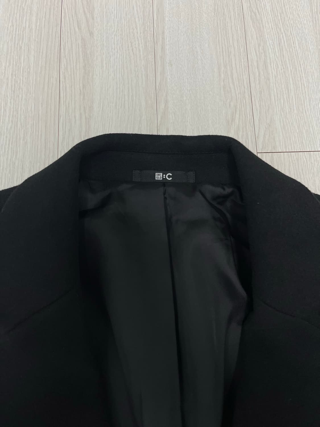 유니클로c 롱코트 블랙 상품이미지5