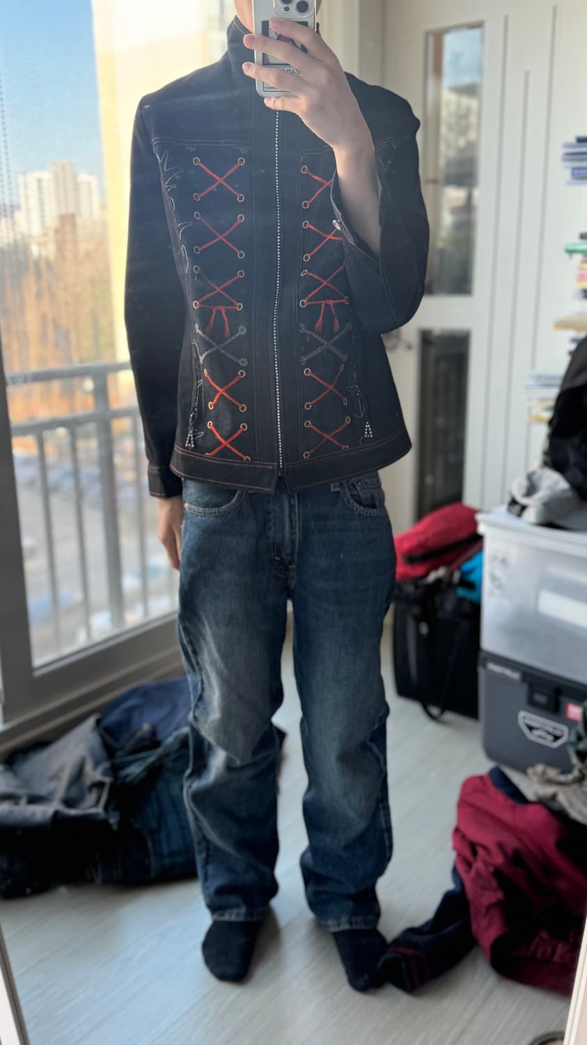 빈티지 자수  데님자켓 판매 상품이미지1