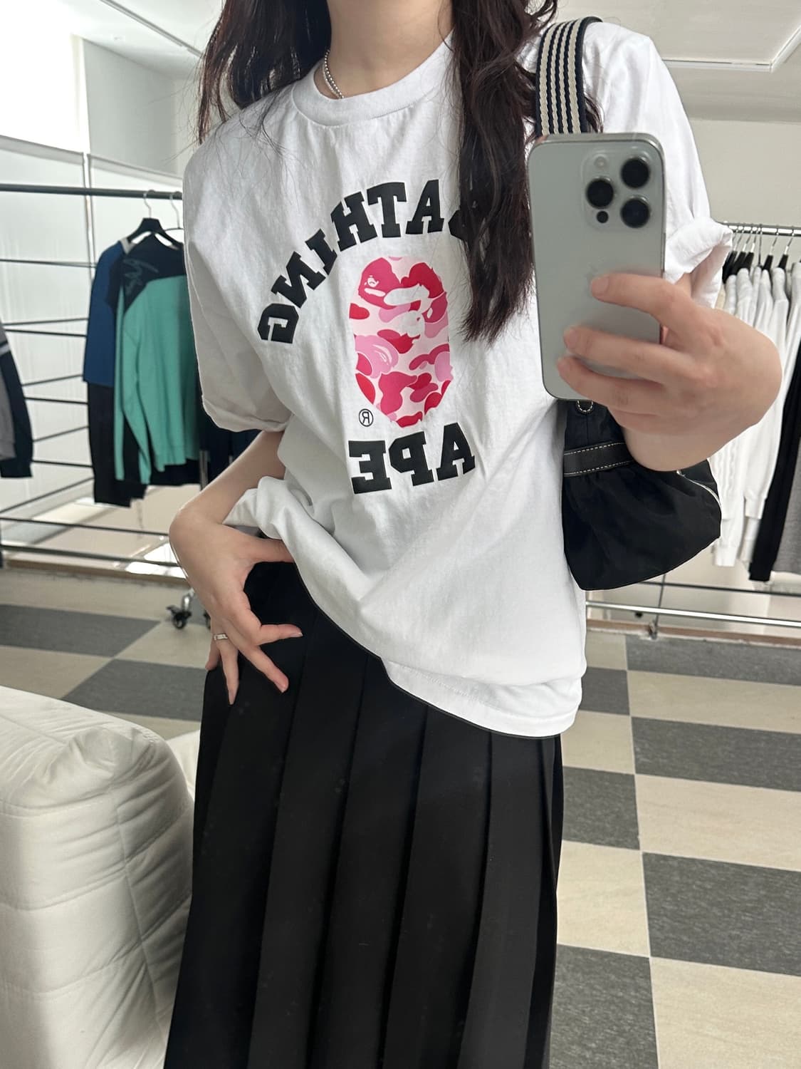 베이프 ABC카모 컬리지 반팔 티셔츠  상품이미지1