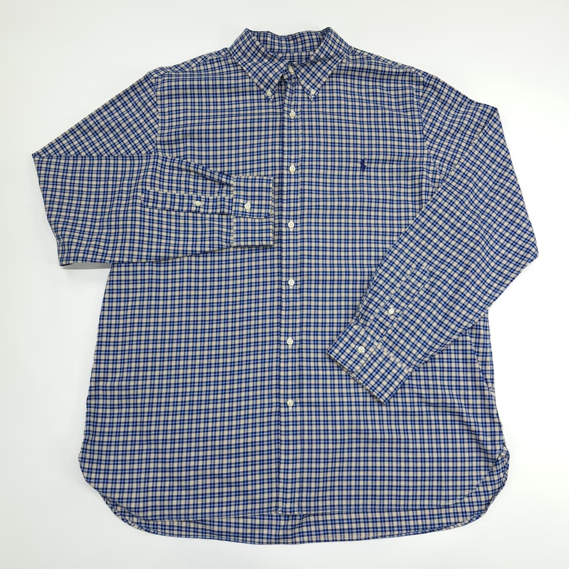 Co508 2XL 폴로 랄프로렌 블루 테터솔 QR 긴팔 셔츠 남방 상품이미지2