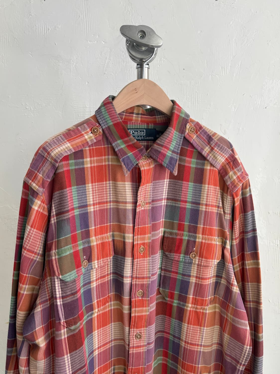  Polo 폴로 랄프로렌 체크 패턴 투포켓 견장버튼 코튼 셔츠  ﻿ 상품이미지2