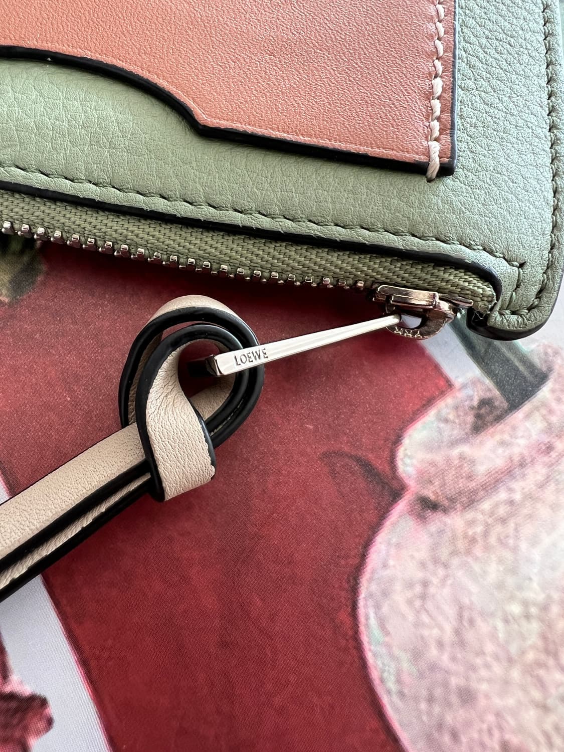 로에베 카프스킨 코인 카드 홀더 (로즈마리/탠) 상품이미지3