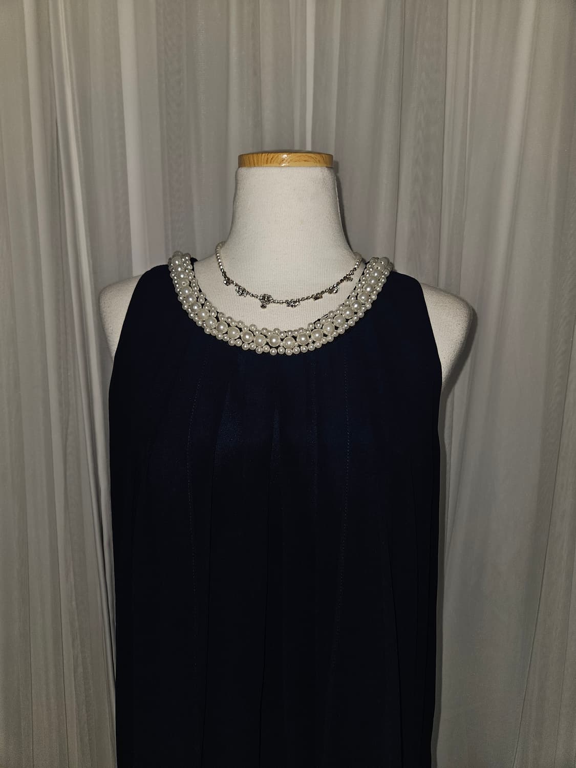 AR angela rose 미드나잇 펄 라인 쉬폰 드레스 상품이미지1