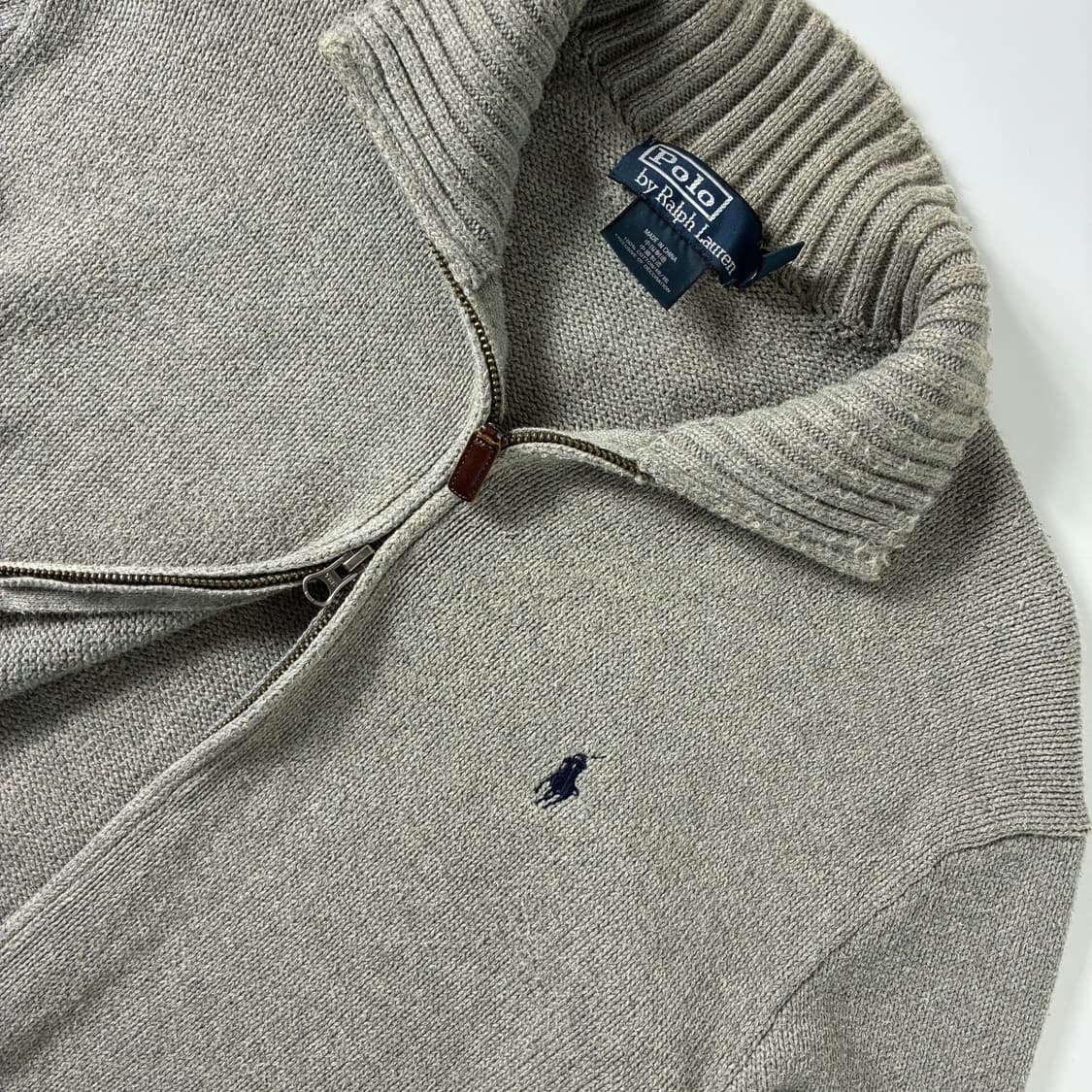 Polo  폴로 랄프로렌 자수 코튼 그레이 투웨이 니트 집업  상품이미지3