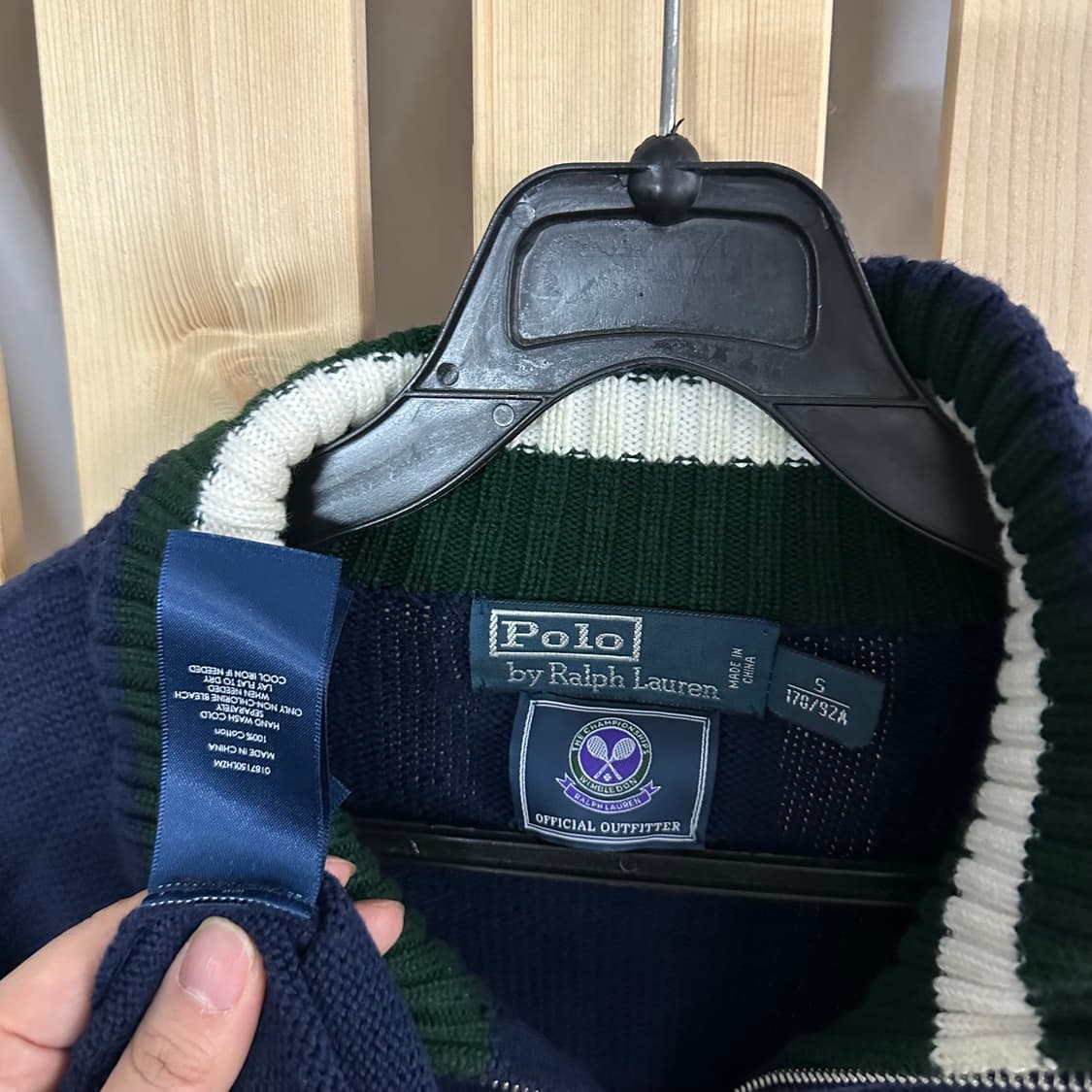 (M) 폴로 랄프로렌 빅포니 네이비 반집업 니트 상품이미지5