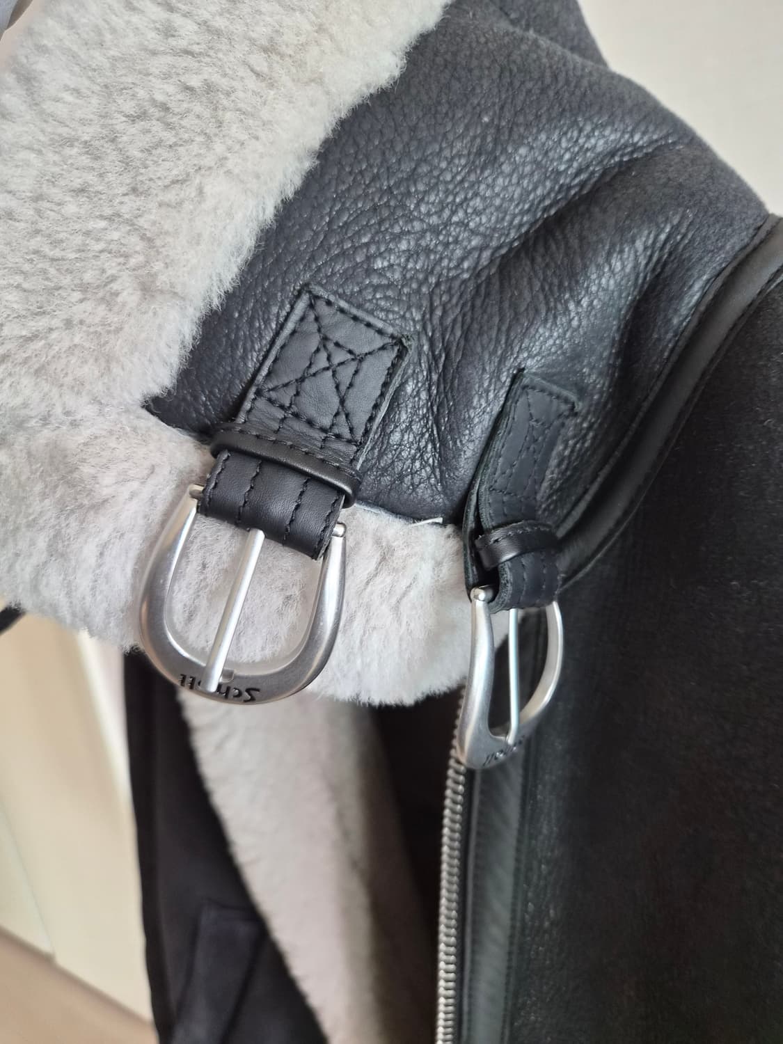 쇼트 schott 무스탕 L사이즈 회색 상품이미지3