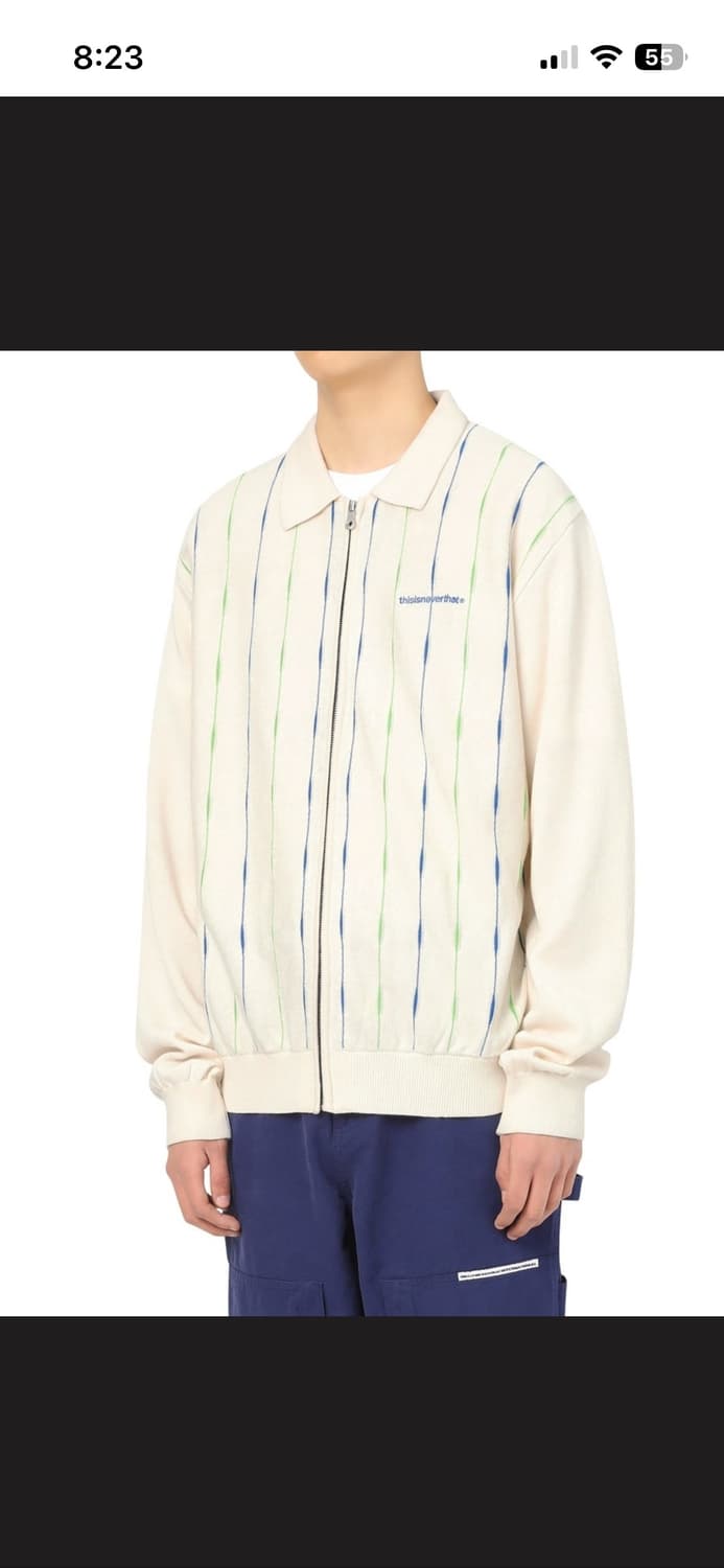 디스이즈네버댓 T로고 집업 폴로 아이보리 상품이미지5