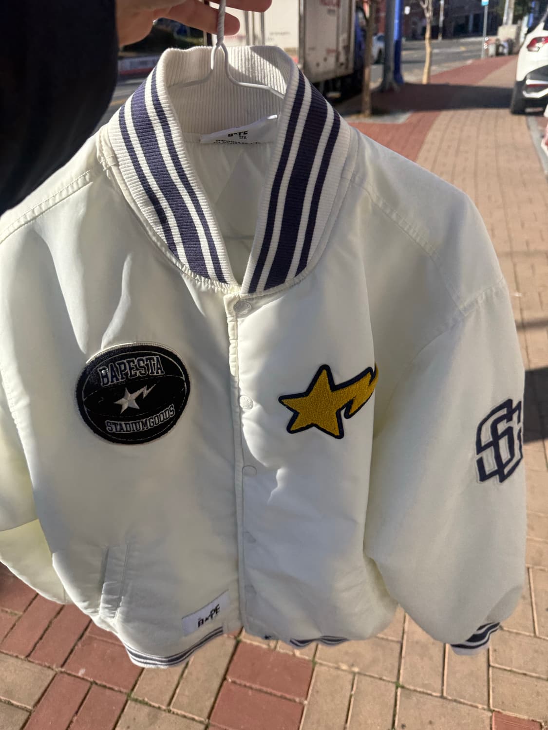 Bape x stadium goods 바시티 자켓 아이보리 L 상품이미지1