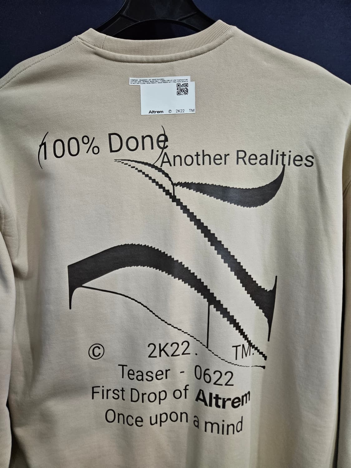 Altrem 알트램 베이지 남성 오버핏 100~105 맨투맨  상품이미지6