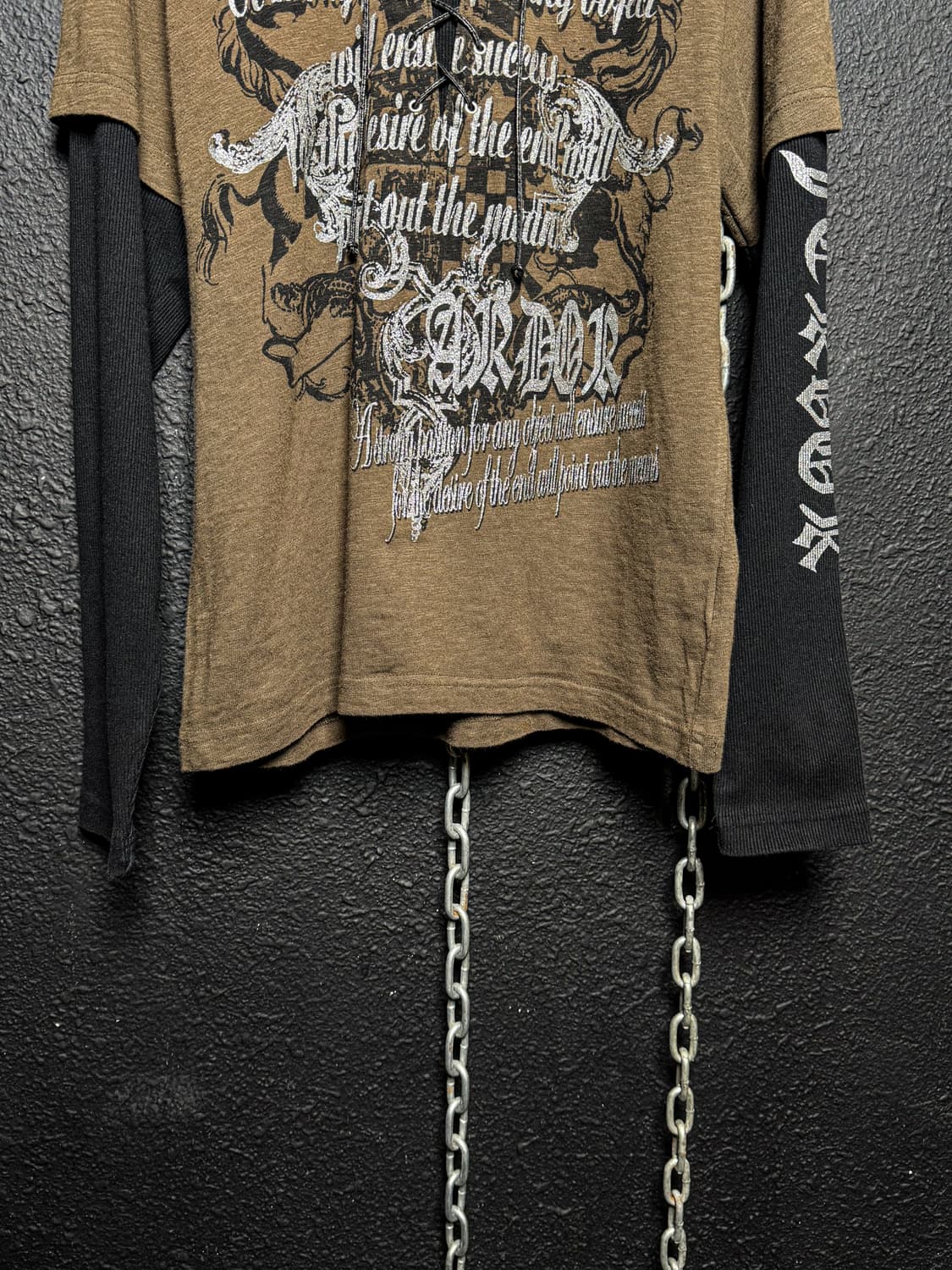 Lace-Up Layered Graphic T shirt 상품이미지4