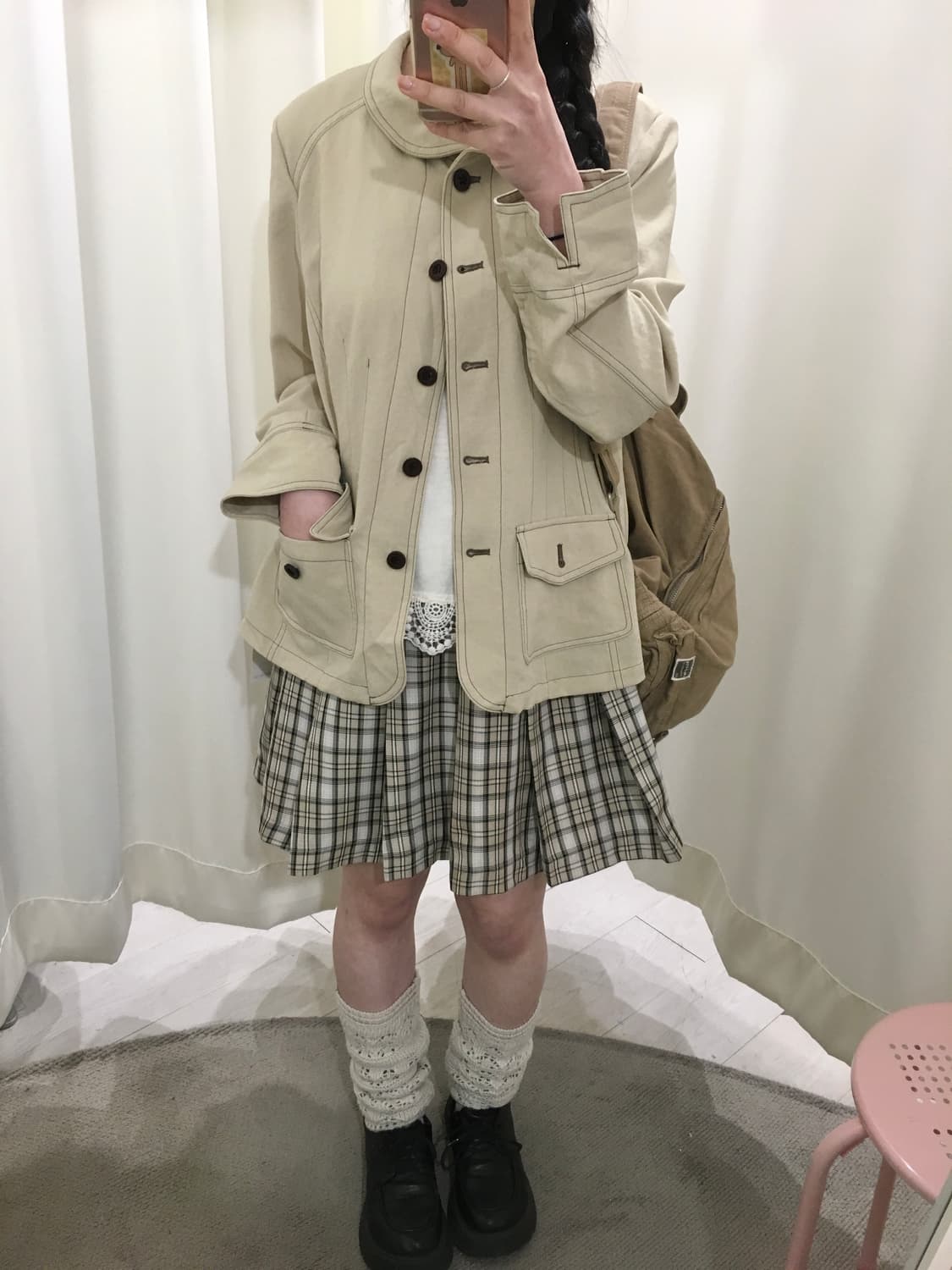 check pleats mini skirt 상품이미지5