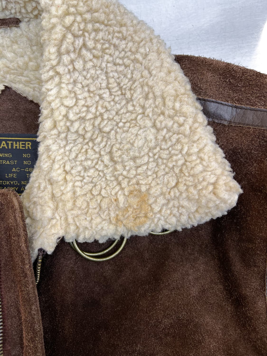 N.stage 90s U.S.A.F B-3 스웨이드 무톤 자켓 상품이미지9