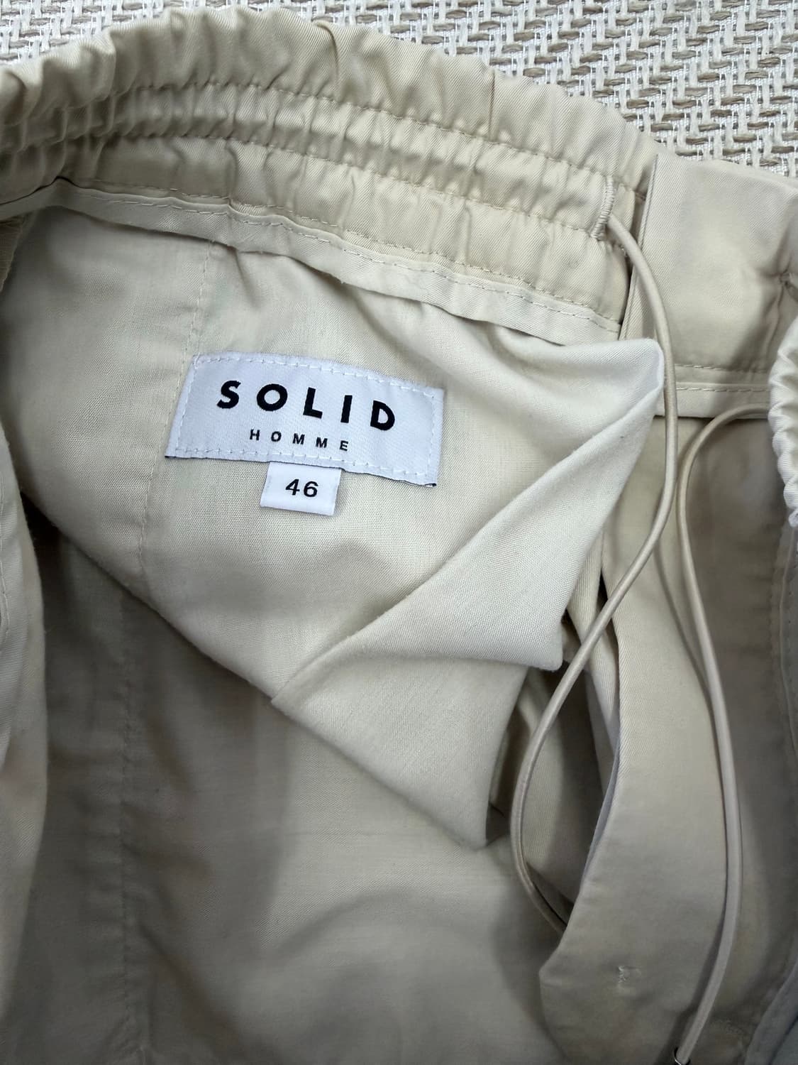 정품) 솔리드옴므 23ss 띠라인 밴딩 면바지 46 상품이미지6
