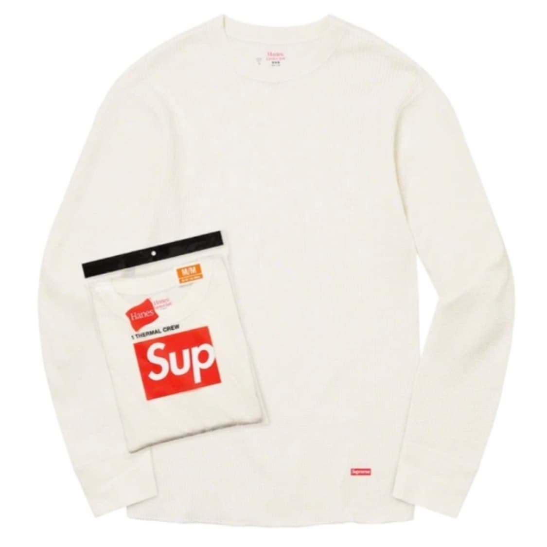 Supreme Hanes Thermal Crew Natural 상품이미지1
