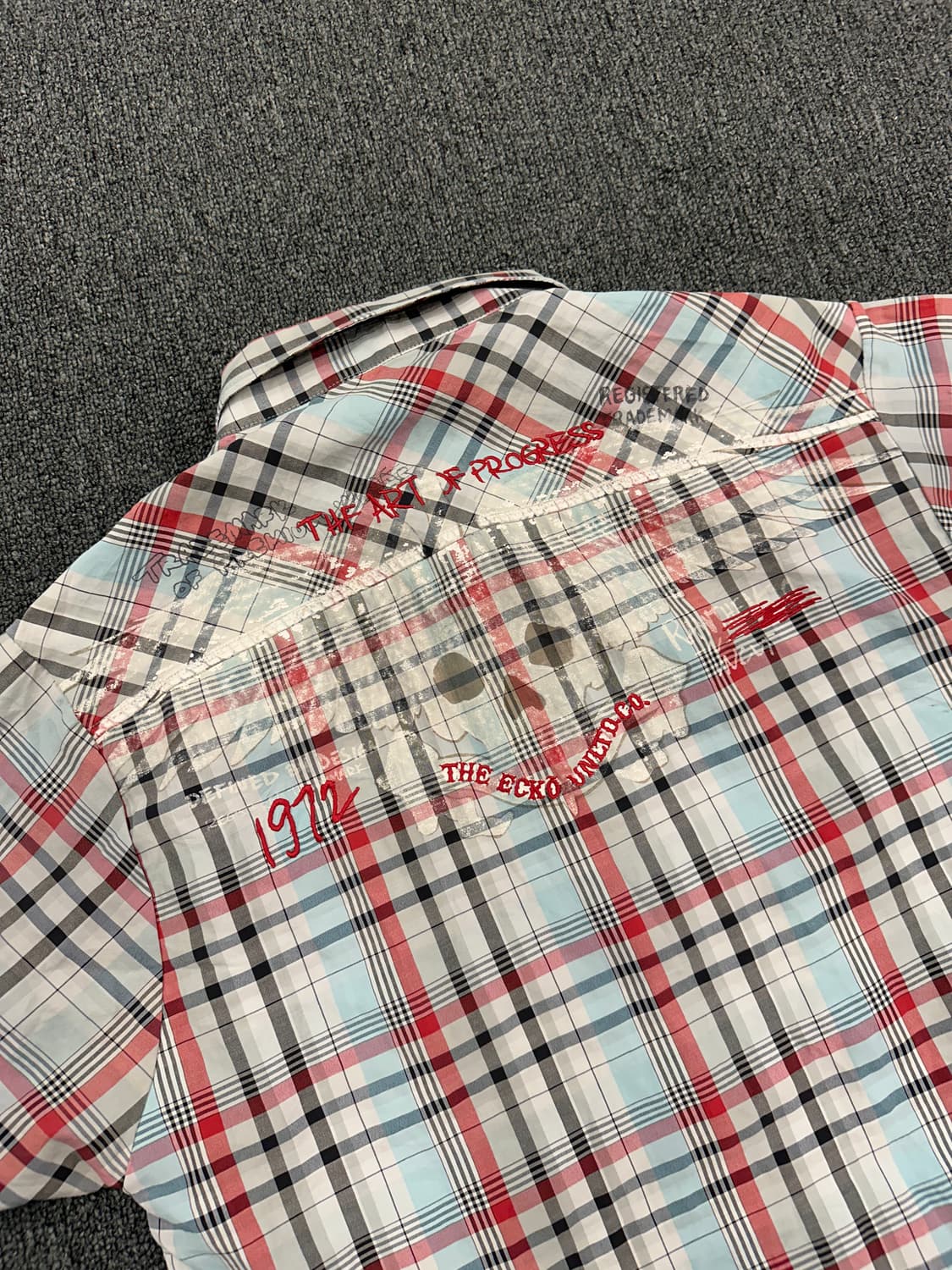 3XL) ECKO UNLTD 에코 언리미티드 빈티지 체크 반팔셔츠 상품이미지7