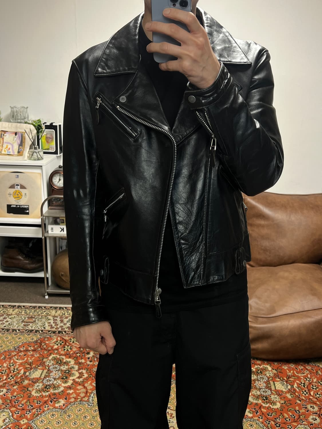 [L] ACOUSTIC 빈티지 말가죽 더블 라이더 가죽자켓 상품이미지3