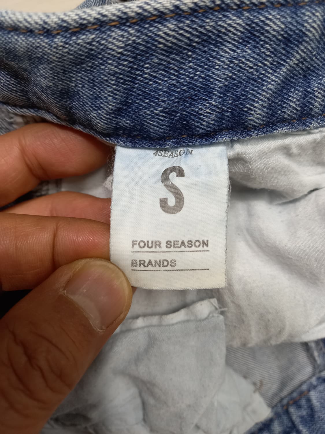 26 4SEASON Kor 데미지워싱 스판 슬림일자진 연청 26-614 상품이미지7