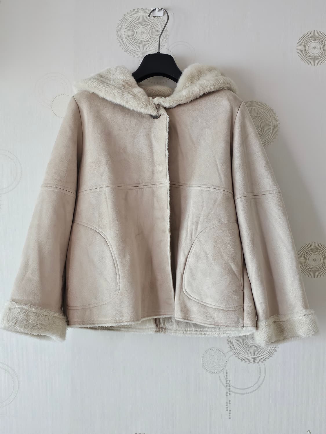 일본빈티지 캐주얼 양산형 지뢰계 세미로리타st 스웨이드 퍼 후드 자켓 상품이미지4