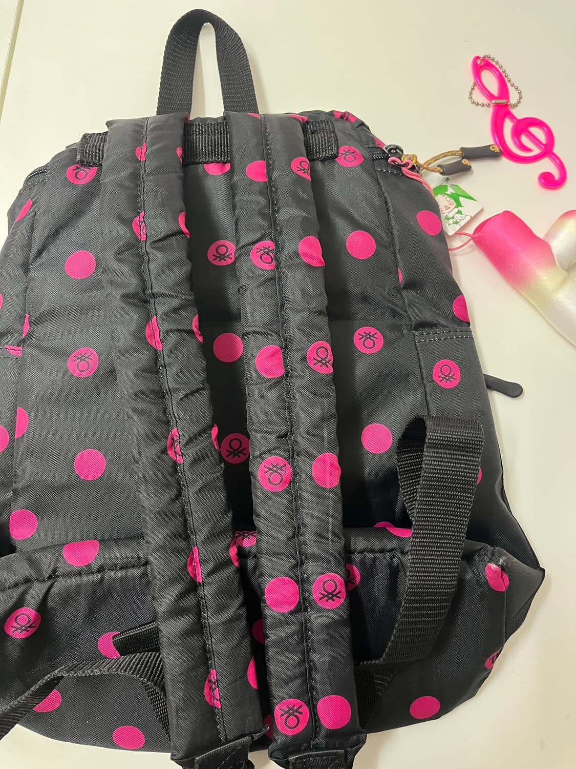 베네통 핫핑크 도트 백팩🎀 상품이미지4