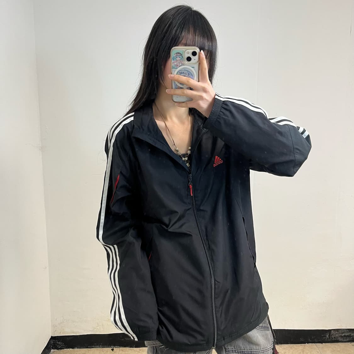 Adidas black windbreaker 상품이미지2