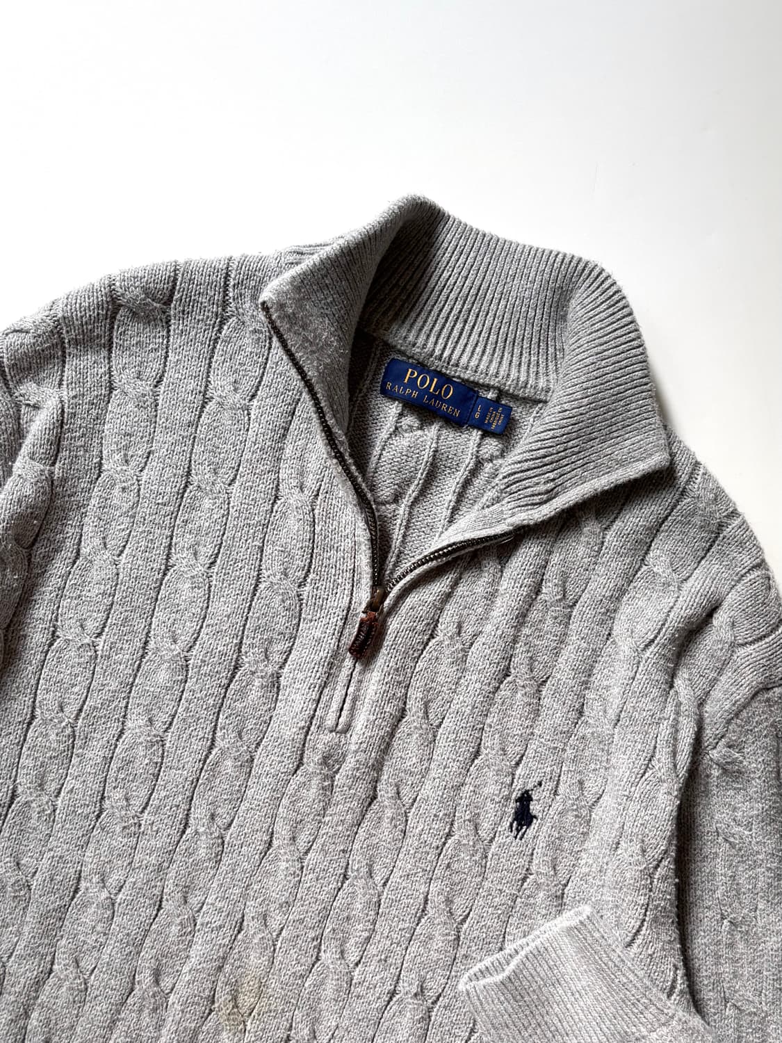 Polo 폴로 랄프로렌 신형 그레이컬러 케이블 하프집업 상품이미지6