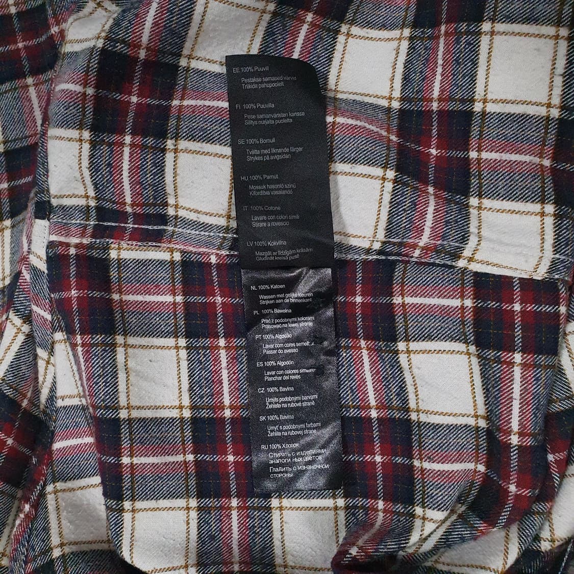 M (95) 바버 알더튼 플란넬 버튼다운 다체크 셔츠 에크루 테일러드핏 상품이미지8