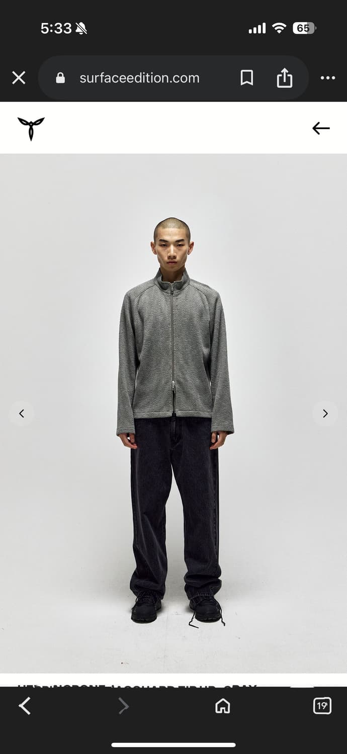서피스에디션 HERRINGBONE JACQUARD ZIP UP_GRAY  상품이미지1